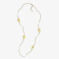 Chanel Women Long Necklace Metal Resin & Glass Pearls-ABH001B23039