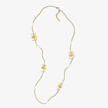 Chanel Women Long Necklace Metal Resin & Glass Pearls-ABH001B23039
