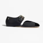 Chanel Women Mary Janes Grosgrain & Patent Calfskin-Black