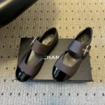 Chanel Women Mary Janes Grosgrain & Patent Calfskin-Black