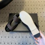 Chanel Women Mary Janes Grosgrain & Patent Calfskin-Black