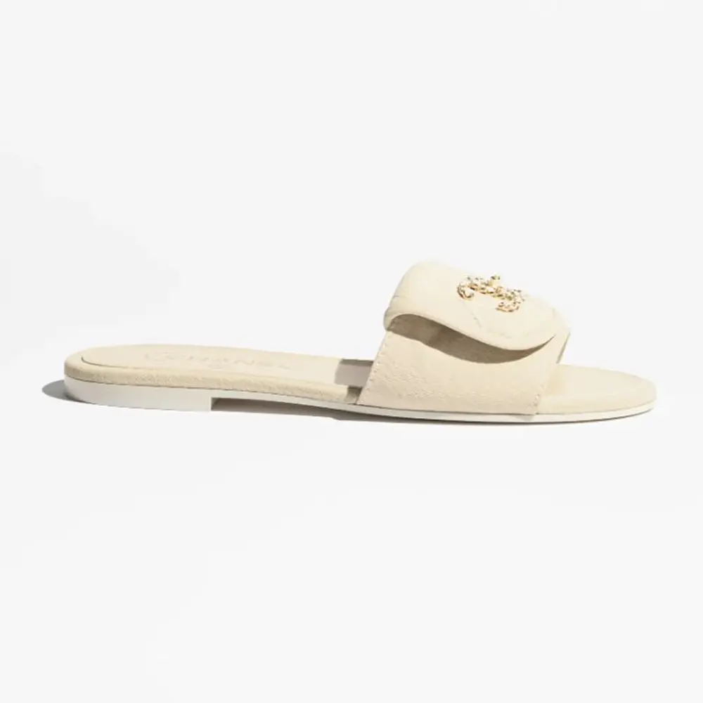 Chanel Women Mules Cotton-Beige G47117B23362U7119 (1) Chanel Women Mules Cotton-Beige G47117B23362U7119