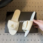 Chanel Women Mules Cotton-Beige G47117B23362U7119