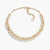 Chanel Women Necklace Metal & Glass Pearls Gold & Pearly White ABH232