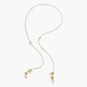 Chanel Women Necklace Metal & Glass Pearls Gold & Pearly White ABH292