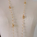 Chanel Women Necklace Metal & Glass Pearls Gold & Pearly White ABH292