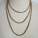 Chanel Women Necklace Metal & Lambskin Golden & Black ABH241