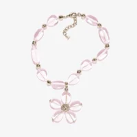 Chanel Women Necklace Metal Resin & Glass Gold & Pink ABG771