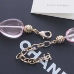 Chanel Women Necklace Metal Resin & Glass Gold & Pink ABG771