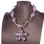 Chanel Women Necklace Metal Resin & Glass Gold & Pink ABG771