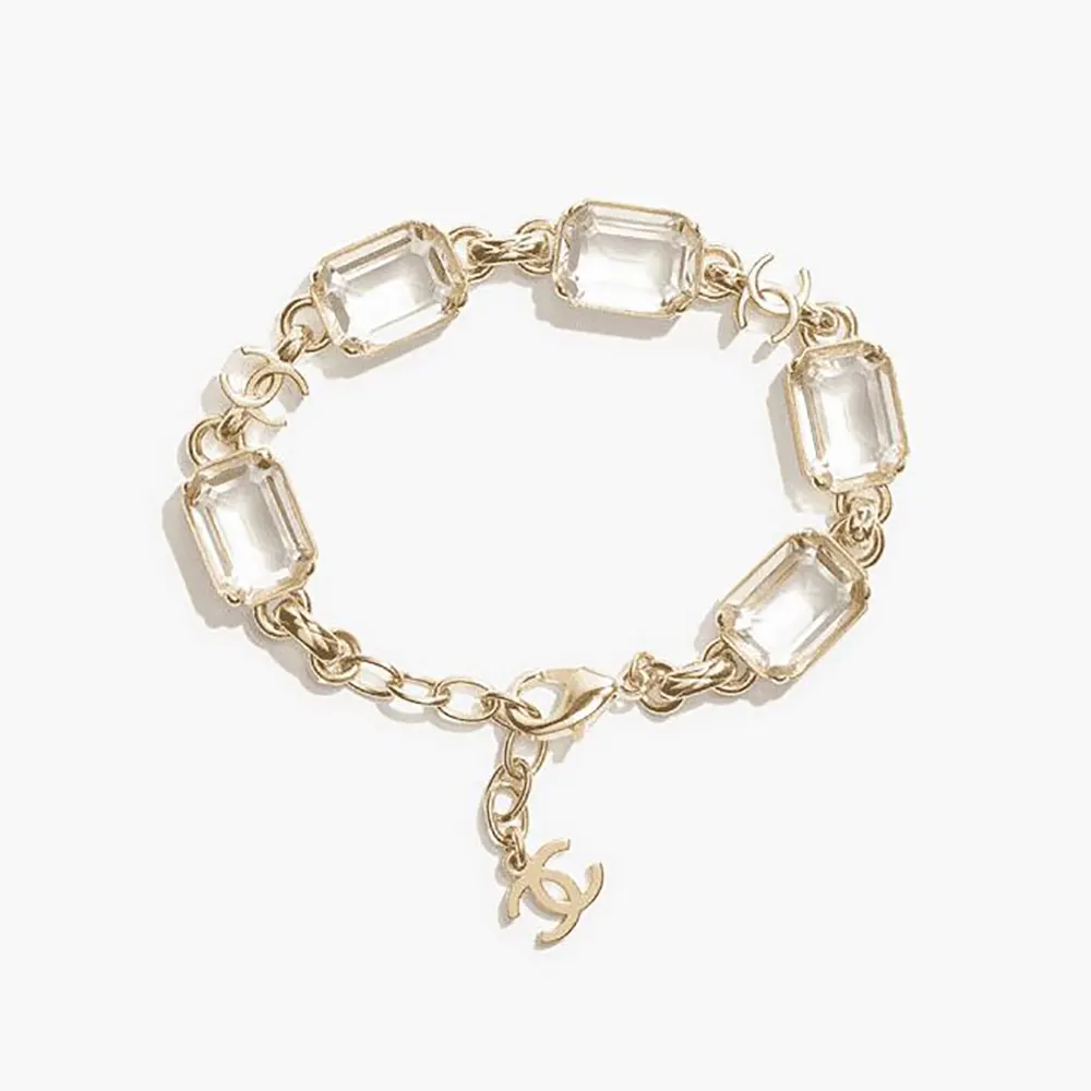 Chanel Women Necklace Metal & Strass Golden & Crystal ABH252 (1) Chanel Women Necklace Metal & Strass Golden & Crystal ABH252