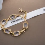 Chanel Women Necklace Metal & Strass Golden & Crystal ABH252