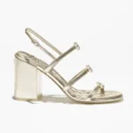 Chanel Women Sandals Laminated Lambskin-Light Gold G46964B22794