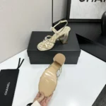 Chanel Women Sandals Laminated Lambskin-Light Gold G46964B22794