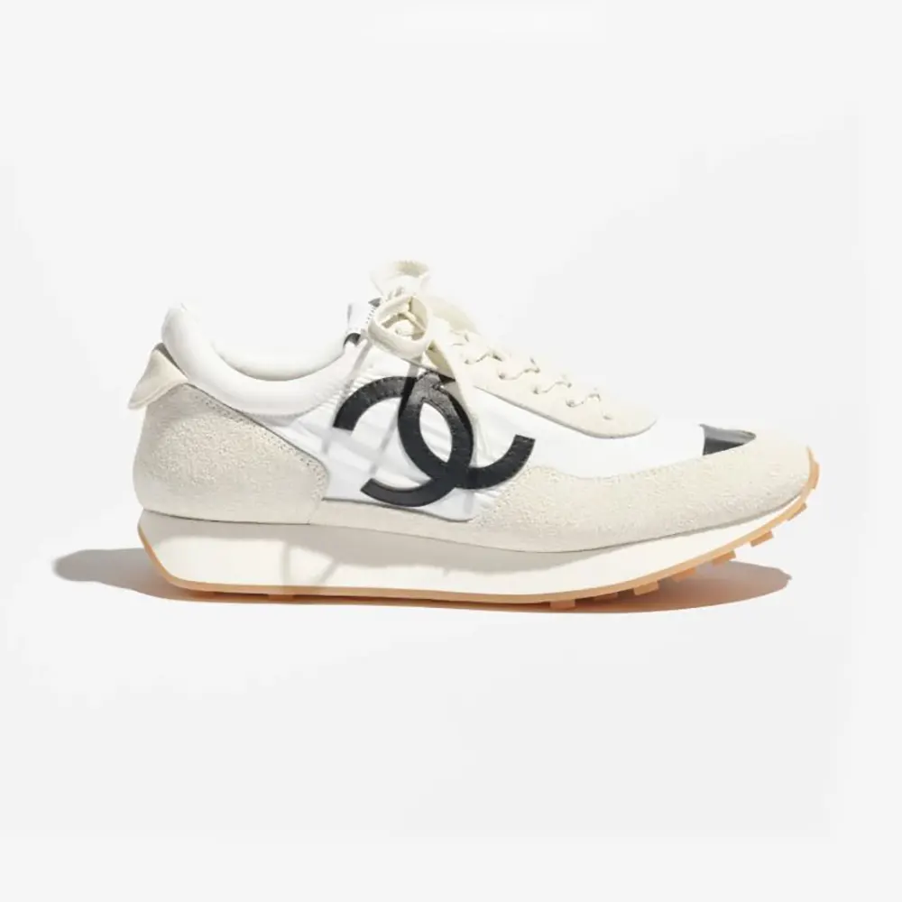 Chanel Women Sneakers Fabric & Suede Calfskin White & Black (1) Chanel Women Sneakers Fabric & Suede Calfskin White & Black