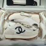 Chanel Women Sneakers Fabric & Suede Calfskin White & Black