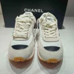 Chanel Women Sneakers Fabric & Suede Calfskin White & Black