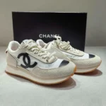 Chanel Women Sneakers Fabric & Suede Calfskin White & Black