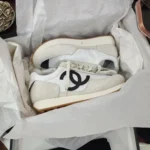 Chanel Women Sneakers Fabric & Suede Calfskin White & Black