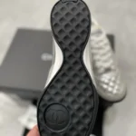 Chanel Women Sneakers Laminated Lambskin & Suede Calfskin Silver & Beige G47008