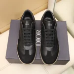 Dior Unisex B01 Matchpoint Sneaker Black Smooth Calfskin and Black Suede