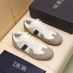 Dior Unisex B01 Matchpoint Sneaker Blue and White Smooth Calfskin with Gray Suede