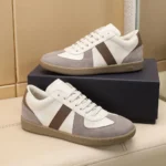 Dior Unisex B01 Matchpoint Sneaker Gray and White Smooth Calfskin with Gray Suede