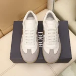 Dior Unisex B01 Matchpoint Sneaker Gray and White Smooth Calfskin with Gray Suede