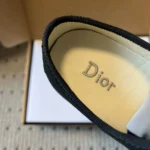 Dior Unisex Saltwind Sneaker Black Cotton Embroidered with Bright Green Dior Clover Motif