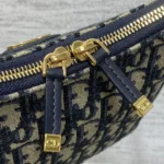 Dior Women 30 Montaigne Diorling Mini Bag with Chain Blue Dior Oblique Jacquard