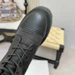 Dior Women D-Trap Ankle Boot Black Calfskin and Nylon with Embroidered Cannage Motif