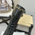 Dior Women D-Trap Ankle Boot Black Calfskin and Nylon with Embroidered Cannage Motif