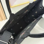 Dior Women Dioramour Medium Dior Book Tote with Strap Black Multicolor Revolution Flowers Embroidery