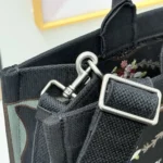 Dior Women Dioramour Medium Dior Book Tote with Strap Black Multicolor Revolution Flowers Embroidery