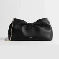 Dior Women Medium Dior Bow Bag Black Lambskin M0714OUQO