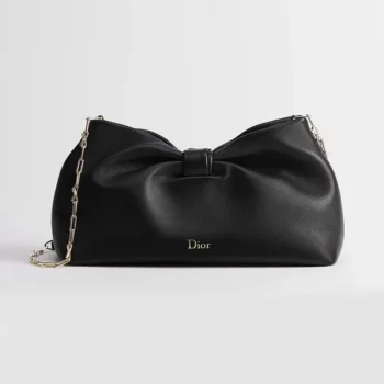 Dior Women Medium Dior Bow Bag Black Lambskin M0714OUQO