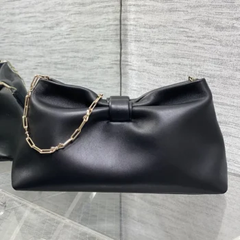 Dior Women Medium Dior Bow Bag Black Lambskin M0714OUQO