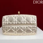 Dior Women Medium Dior Toujours Bag Metallic Gold-Tone Macrocannage Calfskin