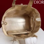 Dior Women Medium Dior Toujours Bag Metallic Gold-Tone Macrocannage Calfskin