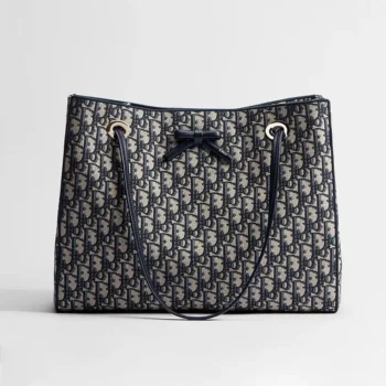 Dior Women Medium Shopping Bag Blue Dior Oblique Jacquard M1409OTZQ
