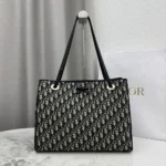 Dior Women Medium Shopping Bag Blue Dior Oblique Jacquard M1409OTZQ