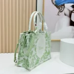 Dior Women Mini Dior Book Tote with Strap Green and White Toile de Jouy Clover