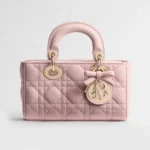 Dior Women Mini Lady D-Joy Bag Rose Soupir Cannage Lambskin M0636OUQA