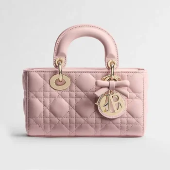 Dior Women Mini Lady D-Joy Bag Rose Soupir Cannage Lambskin M0636OUQA