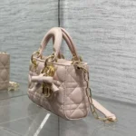 Dior Women Mini Lady D-Joy Bag Rose Soupir Cannage Lambskin M0636OUQA