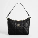 Dior Women Miss Caro Diorling Mini Bag with Chain Black Macrocannage Lambskin