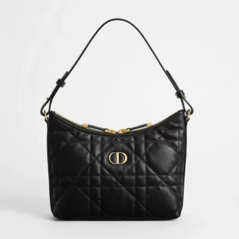 Dior Women Miss Caro Diorling Mini Bag with Chain Black Macrocannage Lambskin