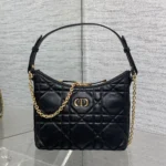 Dior Women Miss Caro Diorling Mini Bag with Chain Black Macrocannage Lambskin - Image 2