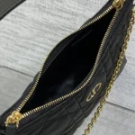 Dior Women Miss Caro Diorling Mini Bag with Chain Black Macrocannage Lambskin