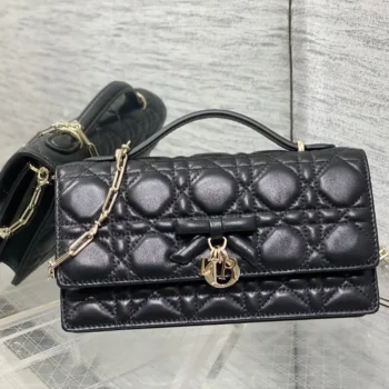 Dior Women My Dior Mini Bag Black Cannage Lambskin S0984OUQA